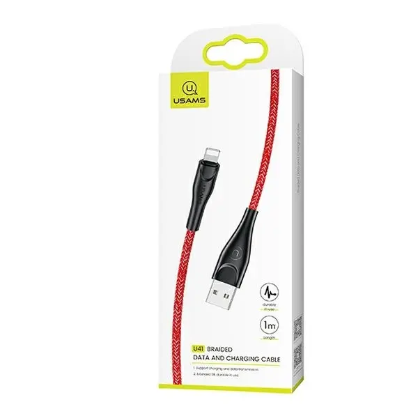 Kabel USAMS USB do Lightning 2A Fast Charge 1m Czerwony