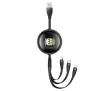 Kabel USAMS 3w1 USB do lightning/microUSB/USB-C 1m Czarny