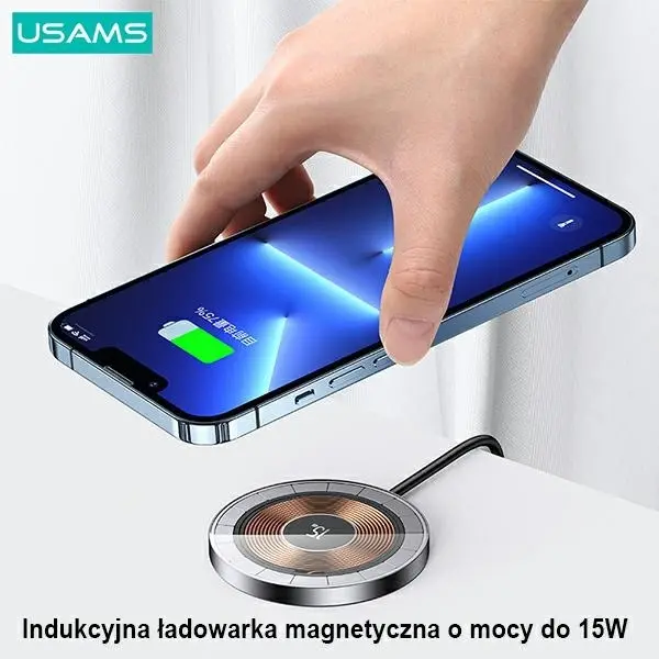 Ładowarka indukcyjna USAMS magnetic 15W Czarny