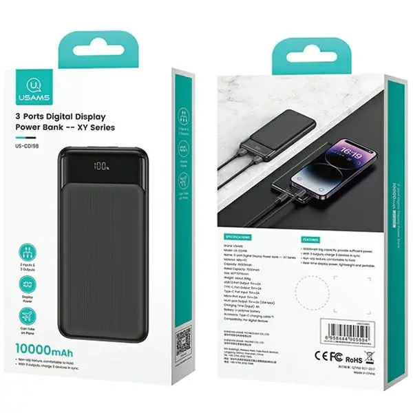 Powerbank USAMS US-CD198 10000mAh 10W Czarny