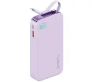 USAMS US-CD225 Ze zwijanym kablem Lightning Retractable 10000mAh PD 20W Fast Charge XY Series Fioletowy