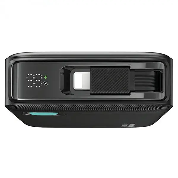 Powerbank USAMS US-CD225 Ze zwijanym kablem Lightning Retractable 10000mAh PD 20W Fast Charge XY Series Fioletowy