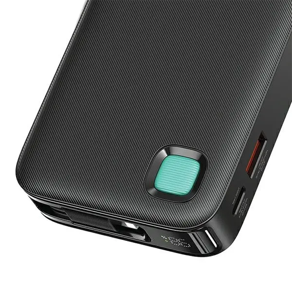 Powerbank USAMS US-CD225 Ze zwijanym kablem Lightning Retractable 10000mAh PD 20W Fast Charge XY Series Fioletowy