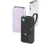Powerbank USAMS US-CD225 Ze zwijanym kablem Lightning Retractable 10000mAh PD 20W Fast Charge XY Series Fioletowy