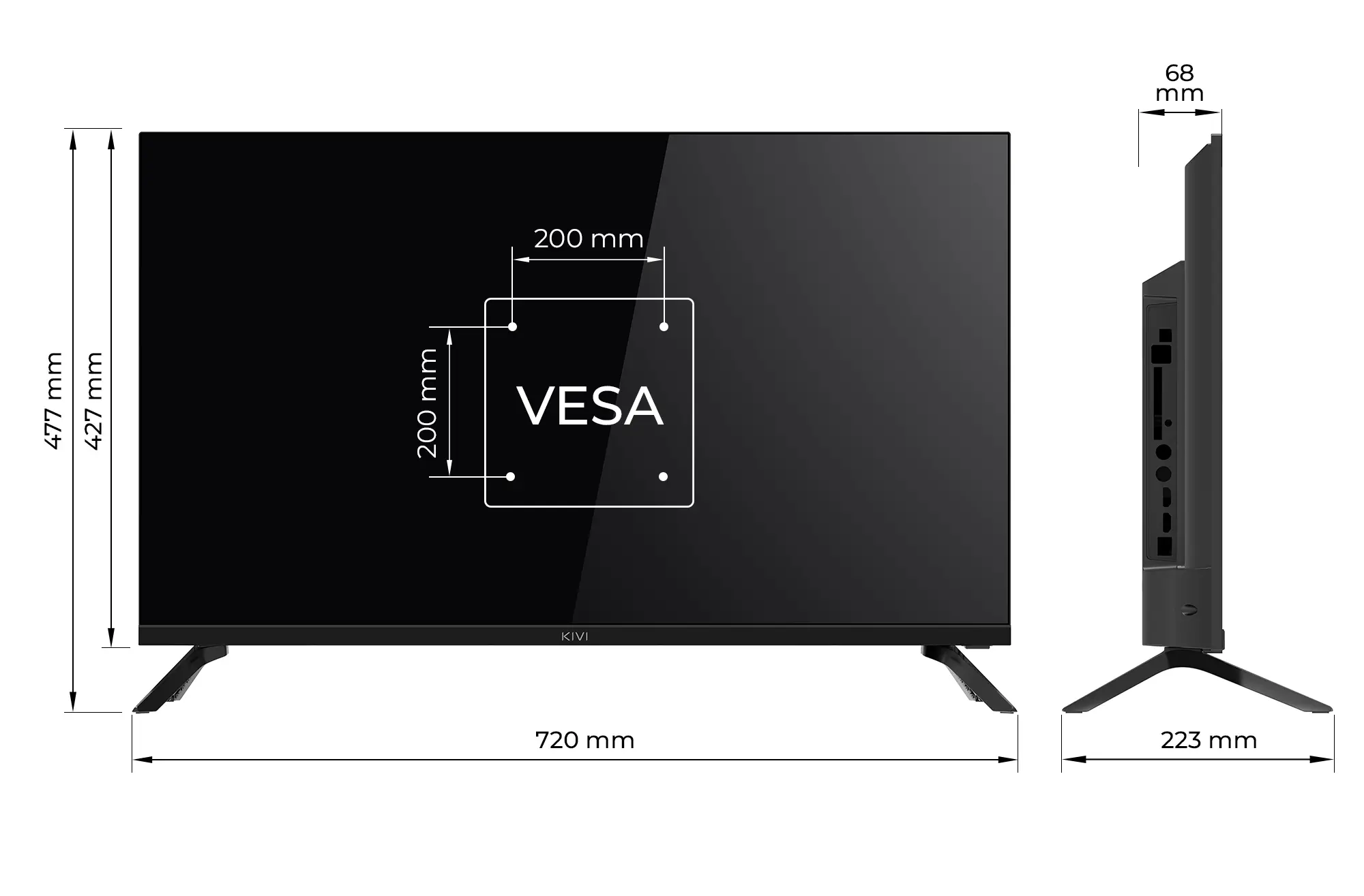 Telewizor KIVI 32H730QB 32" LED HD Ready Android TV DVB-T2