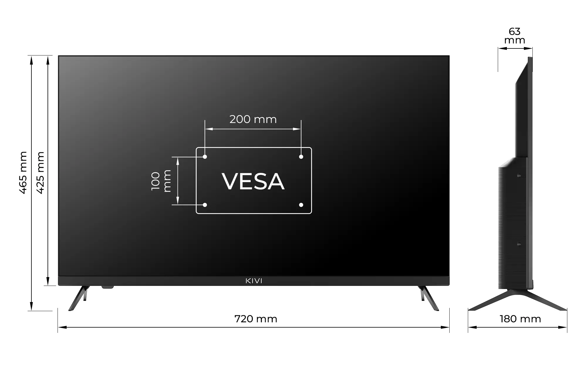 Telewizor KIVI 32H760QB 32" LED HD Ready Android TV DVB-T2