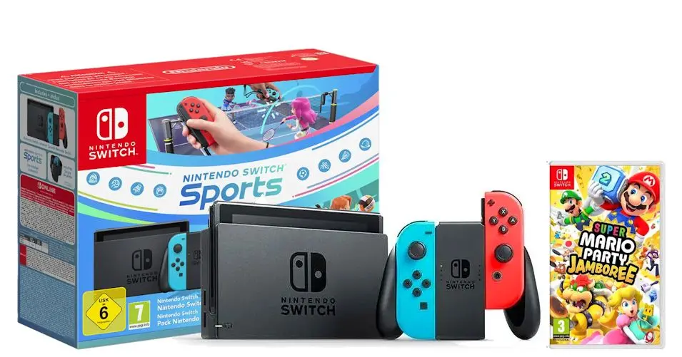 Konsola Nintendo Switch Joy-Con v2 Czerwono-niebieski Sports Set + Super Mario Party Jamboree + Nintendo Online 365dni