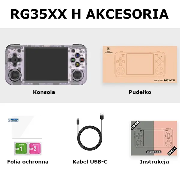 Konsola Anbernic RG35XX H Fioletowy transparenty
