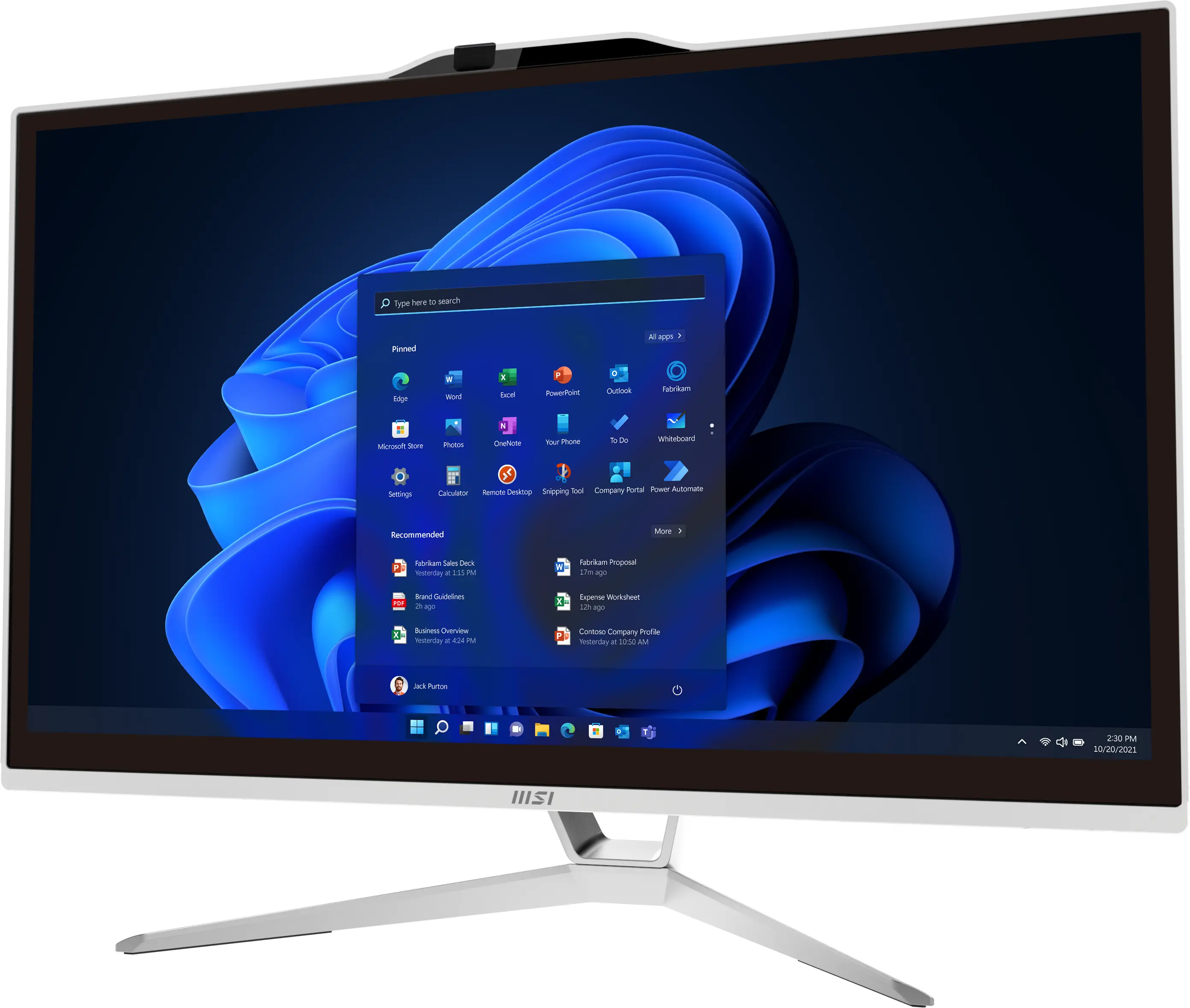 Komputer MSI Pro AP222T 12M-248EU i5-12400 21,5" 8GB RAM 256GB Dysk SSD Win11 Pro Biały