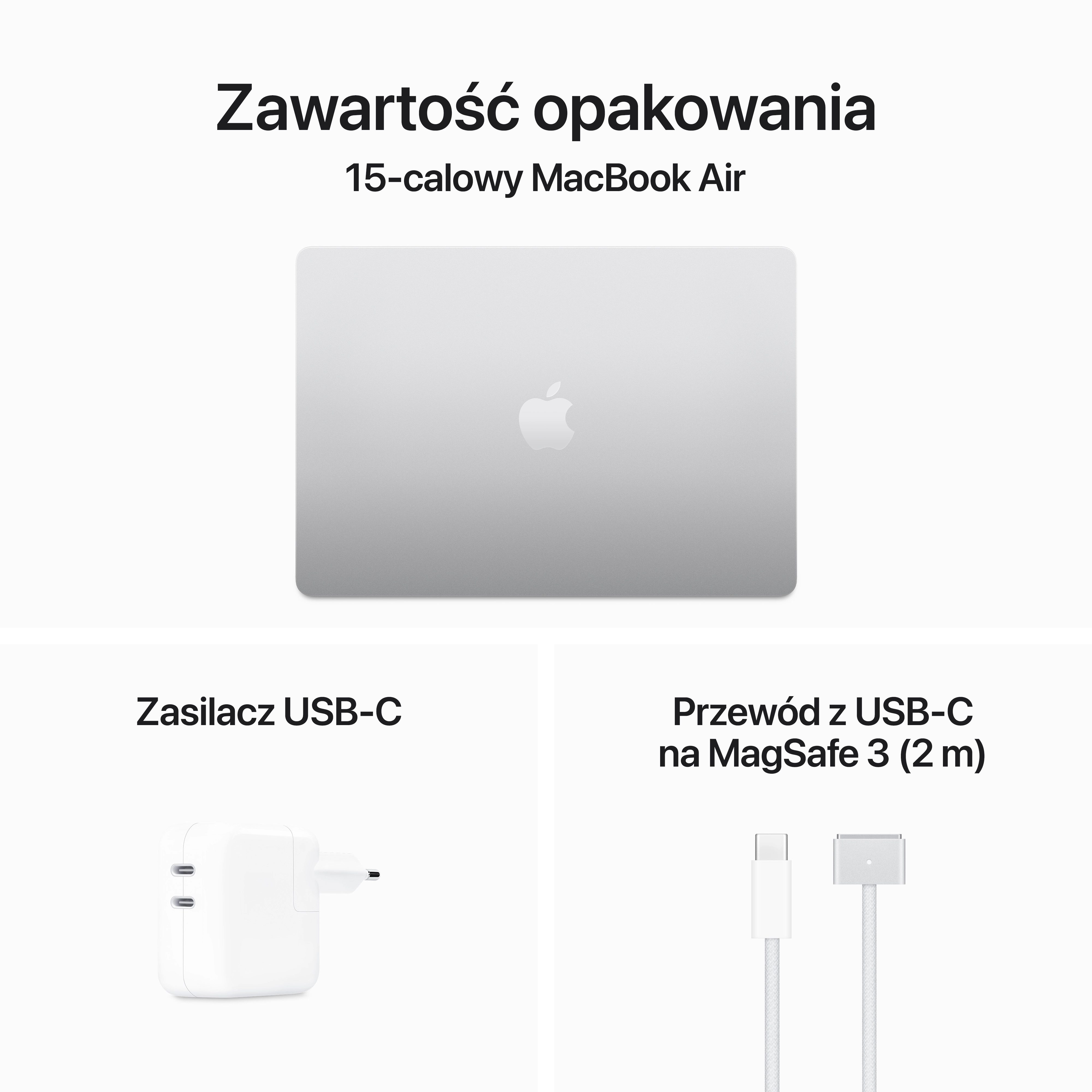 Apple MacBook Air 2024 15,3" M3 24GB RAM 512GB Dysk macOS Srebrny