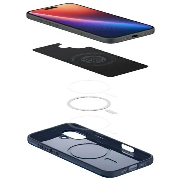 Etui Spigen Thin Fit MagSafe do iPhone 16 Granatowy