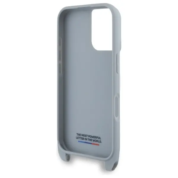 Etui BMW M Edition Carbon Stripe & Strap do iPhone 16 Szary