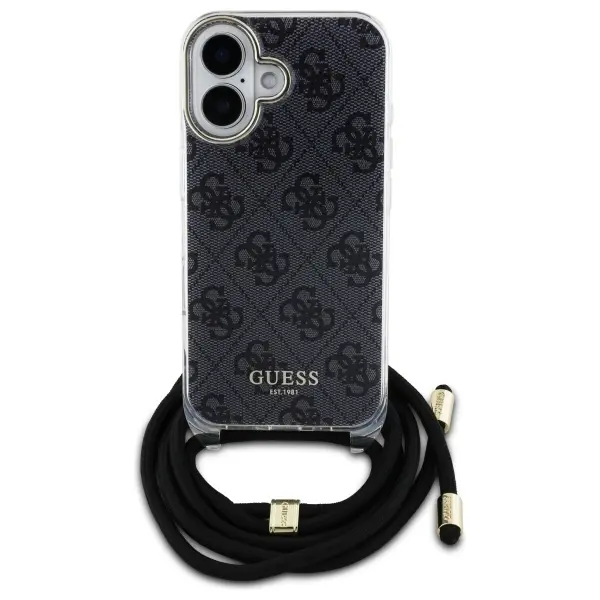 Etui Guess Crossbody Cord 4G Print do iPhone 16 Czarny