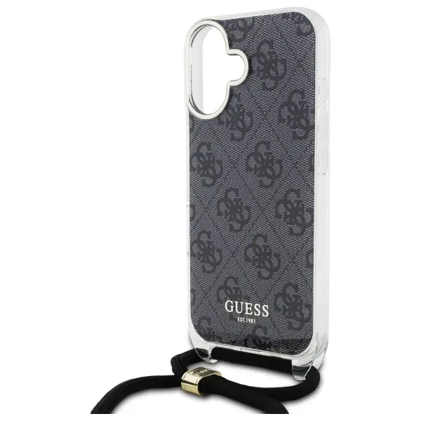 Etui Guess Crossbody Cord 4G Print do iPhone 16 Czarny