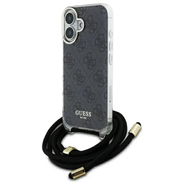 Etui Guess Crossbody Cord 4G Print do iPhone 16 Czarny