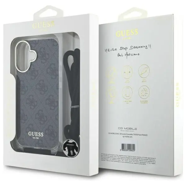 Etui Guess Crossbody Cord 4G Print do iPhone 16 Czarny