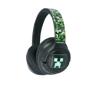 Słuchawki bezprzewodowe z mikrofonem OTL Technologies Minecraft Wireless LED Nauszne Zielony