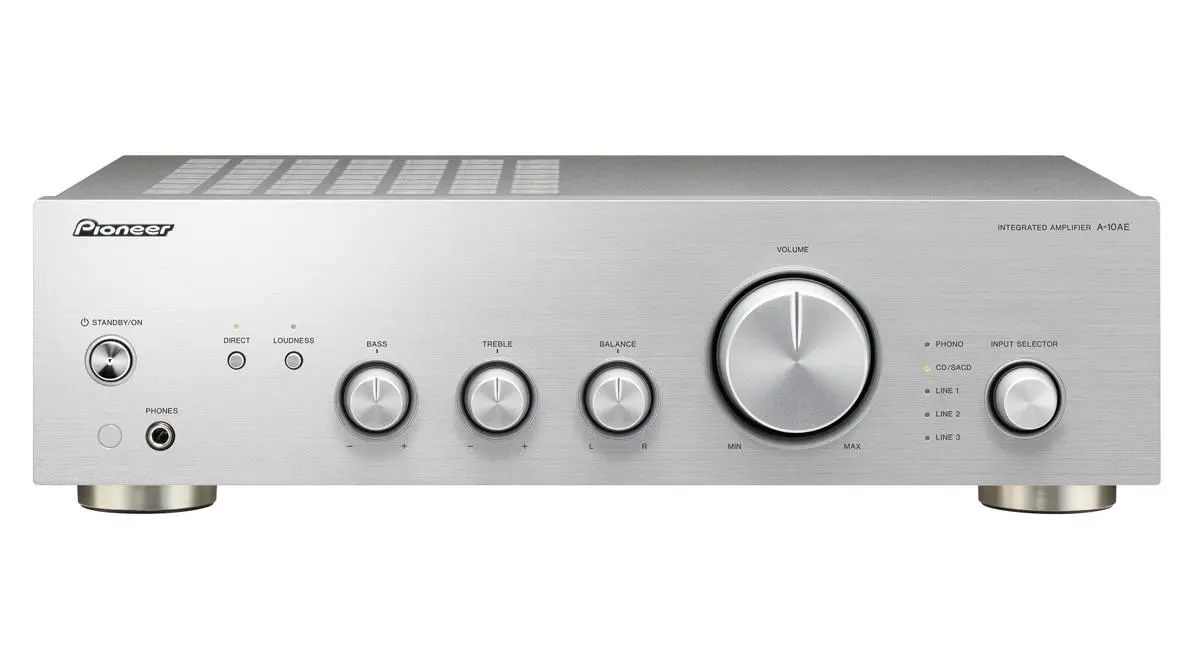 Zestaw stereo Pioneer A-10AE Srebrny + Heco Victa Prime 302 Espresso