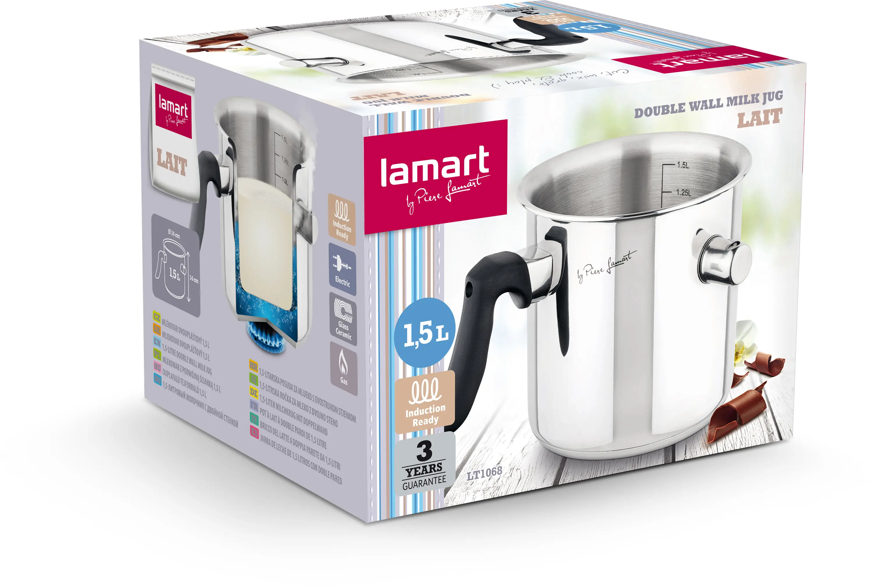 Garnek Lamart Lait LT1068 Indukcja Stal nierdzewna 1,5l