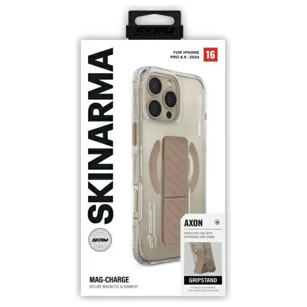 Etui Skinarma Axon Magnetic Charging + Grip Stand do iPhone 16 Pro Max Szampański
