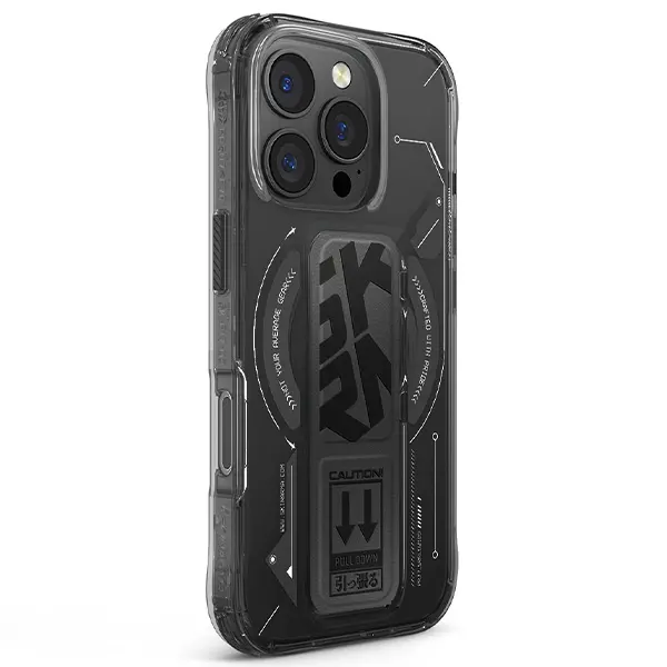 Etui Skinarma Helio Magnetic Charging + Grip Stand do iPhone 16 Pro Max Czarny