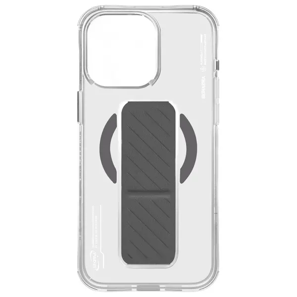 Etui Skinarma Axon Magnetic Charging + Grip Stand iPhone 16 Pro Max Srebrny