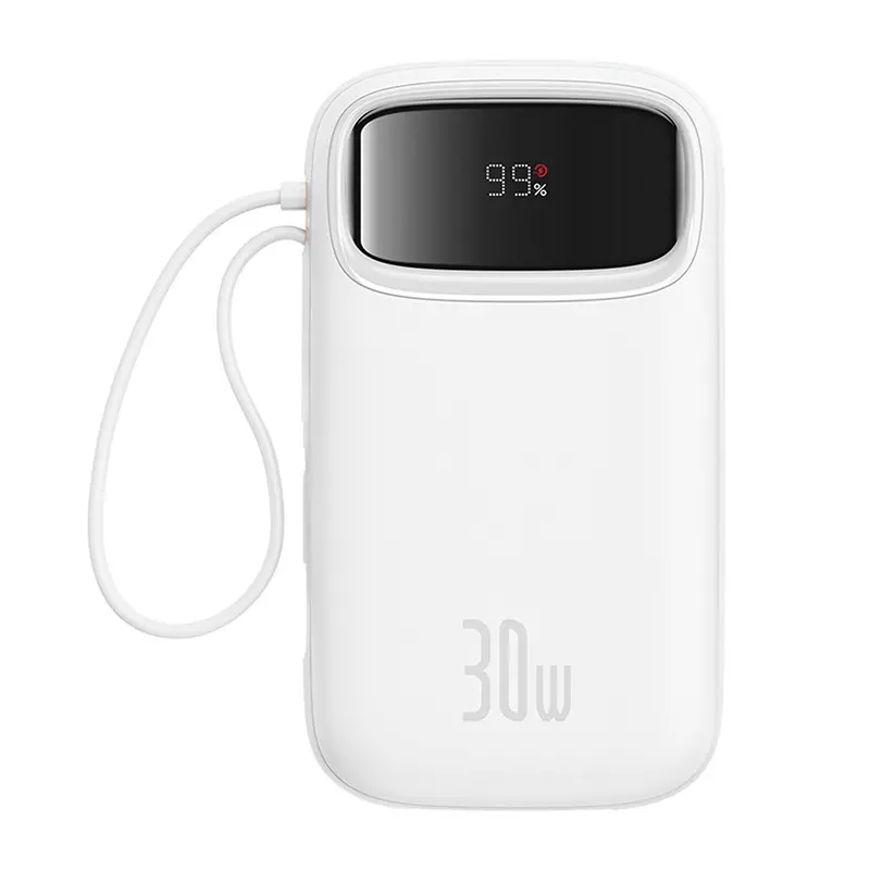 Powerbank Baseus P10055009213-00 QPow 2 z kablem USB-C 20000mAh 30W Biały
