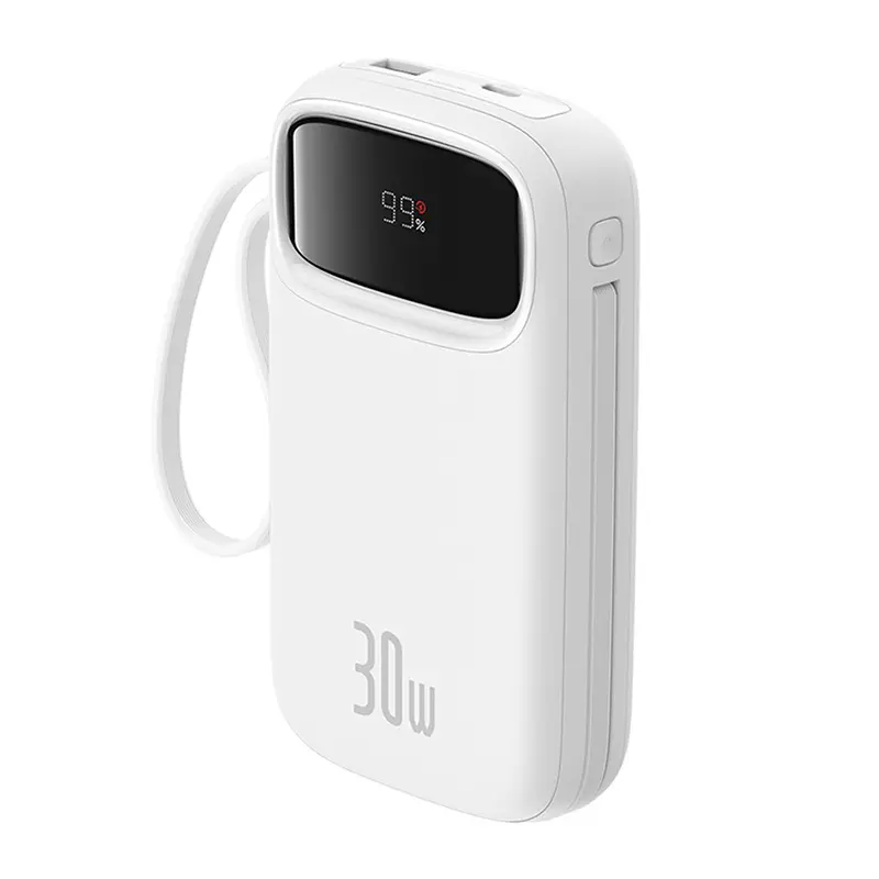 Powerbank Baseus P10055009213-00 QPow 2 z kablem USB-C 20000mAh 30W Biały