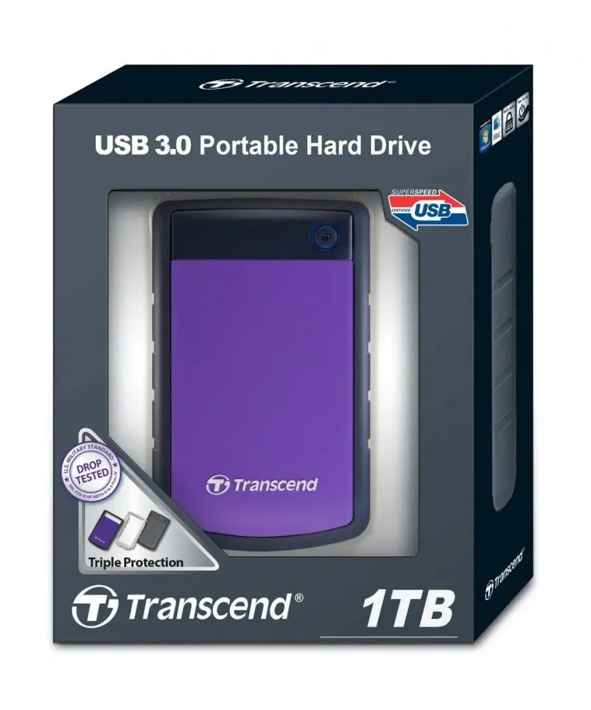 Dysk Transcend StoreJet 25H3P 1TB USB 3.0  Fioletowy