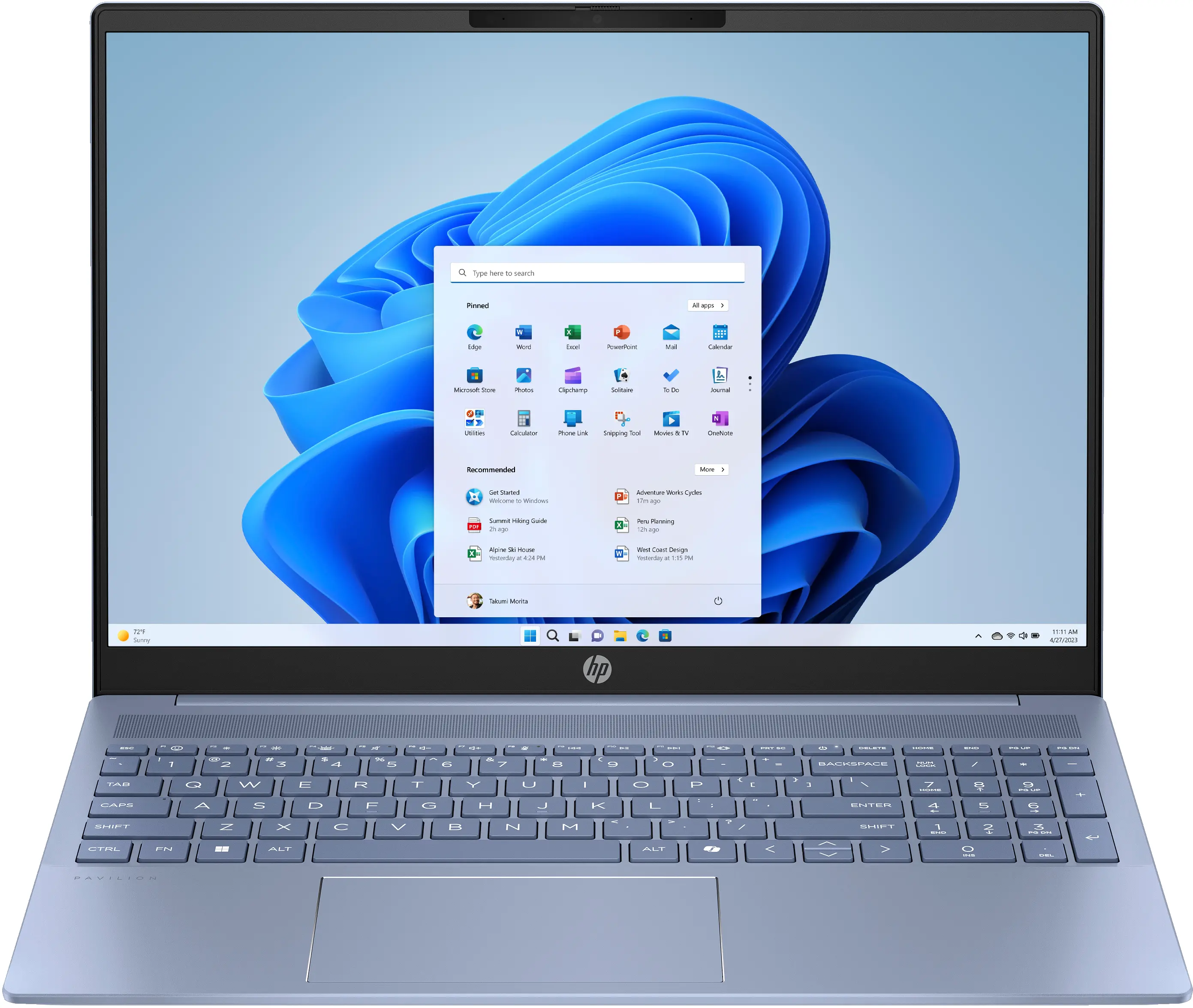 Laptop HP Pavilion 16-ag0044nw 16" R5 8540U 16GB RAM 512GB Dysk SSD Win11 Niebieski Funkcje AI