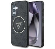 Guess 4G Glitter Triangle Buttons MagSafe do Galaxy S25 Czarny
