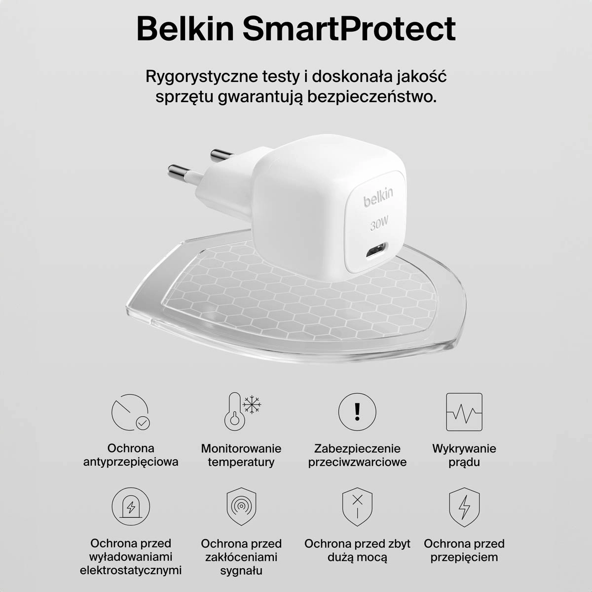 Ładowarka sieciowa Belkin USB-C PD 30W Biały