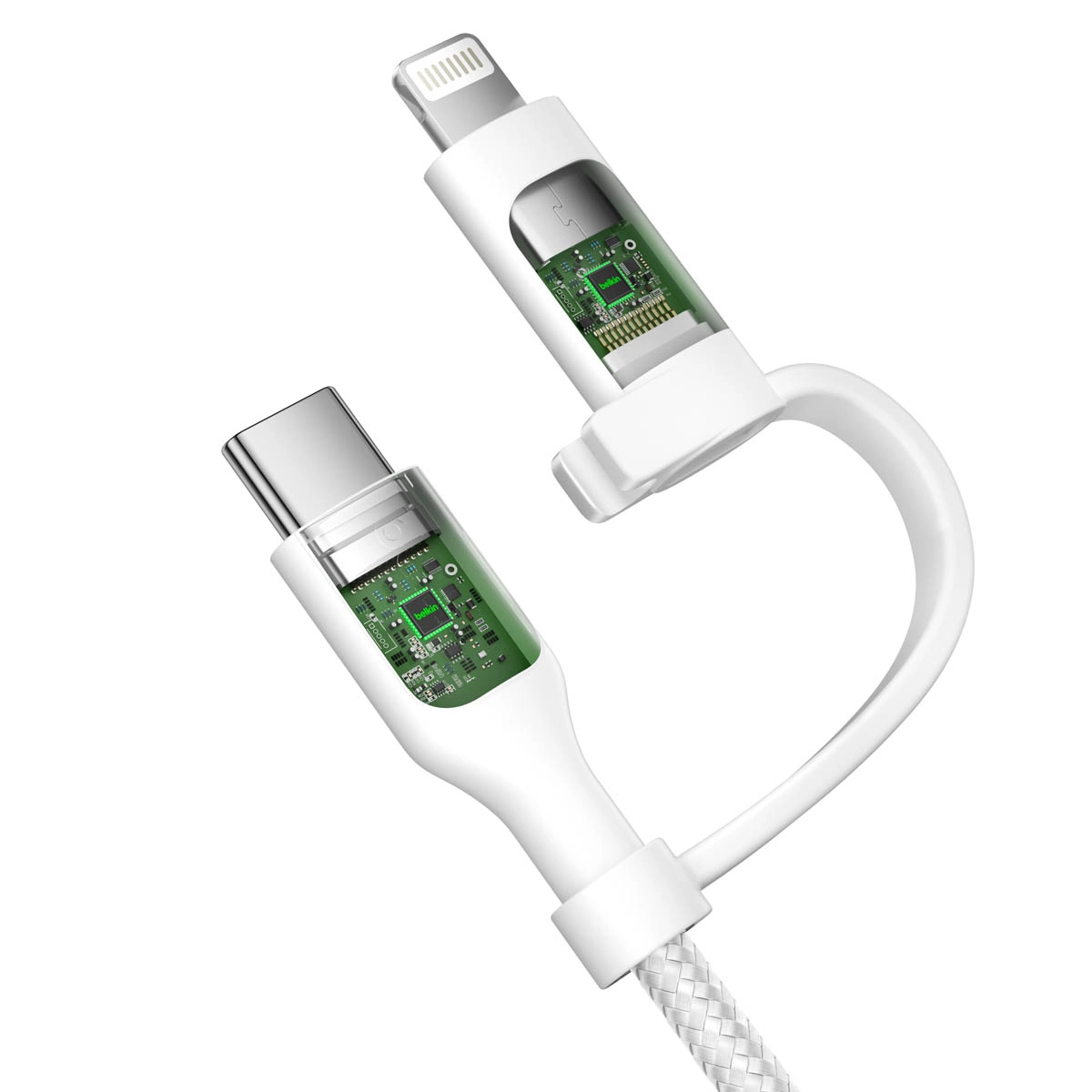 Kabel Belkin 2w1 USB-C do Lightning 60W 1,5m Biały