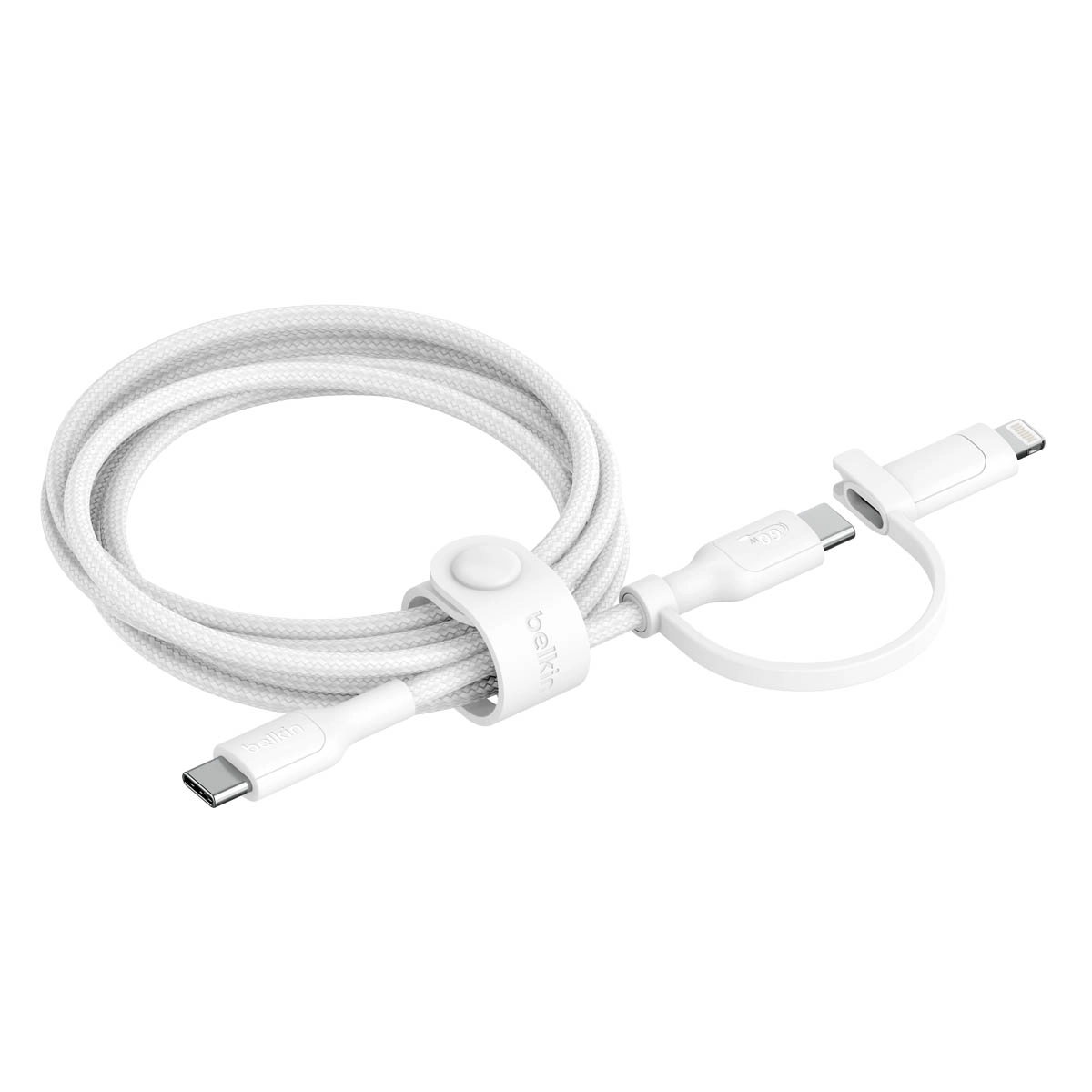 Kabel Belkin 2w1 USB-C do Lightning 60W 1,5m Biały