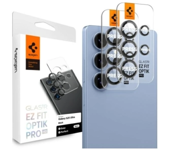 Szkło hartowane Spigen TR EZ FIT Camera Protector 2szt do Galaxy S25 Ultra Czarny