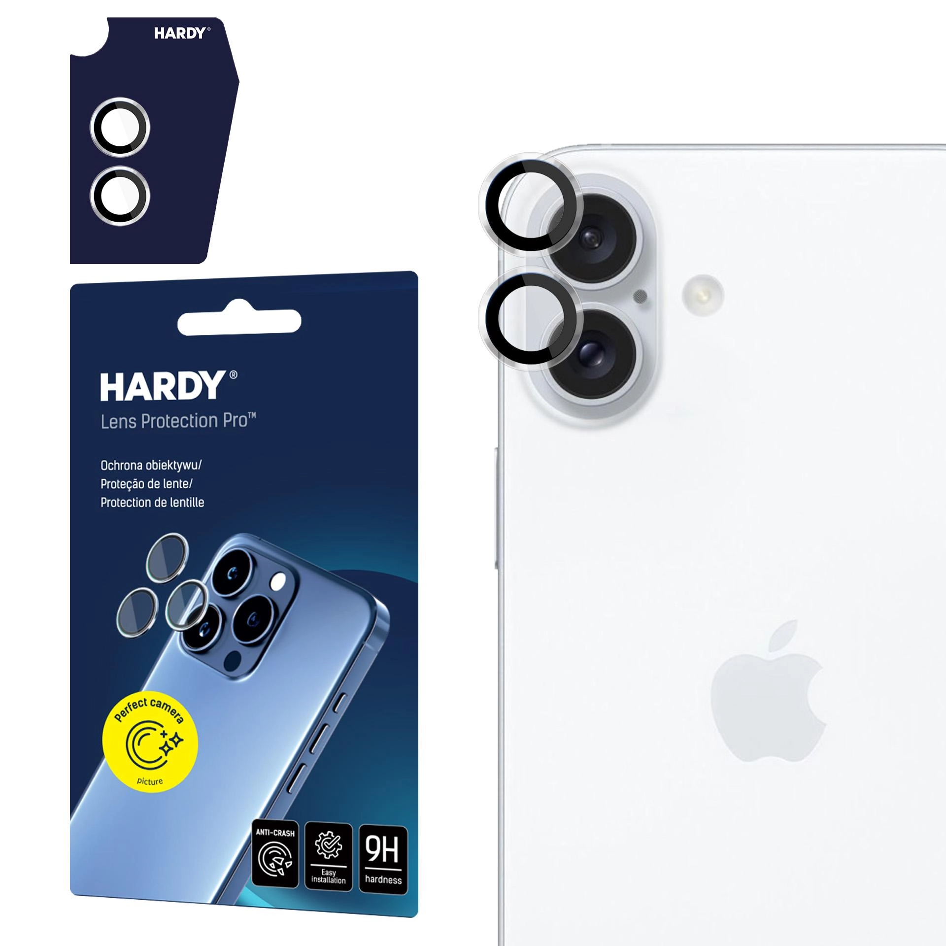 Szkło hartowane 3mk HARDY Lens Protection Pro Transparent do iPhone 16 / 16 Plus