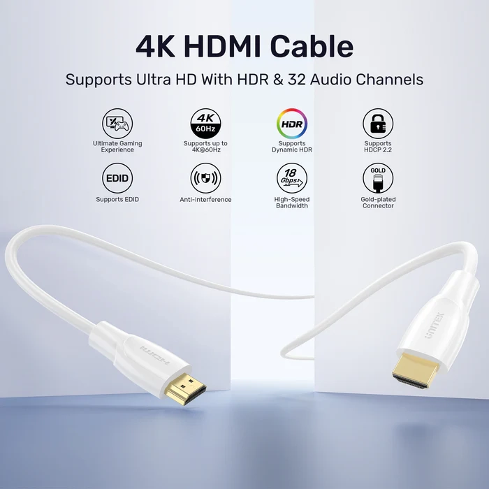 Kabel HDMI Unitek C11090AWH03-2M 2.0 4K 2m Biały