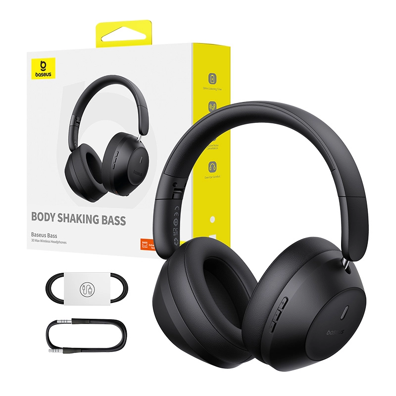 Słuchawki bezprzewodowe Baseus Bass 30 Max Nauszne Bluetooth 5.3 Czarny