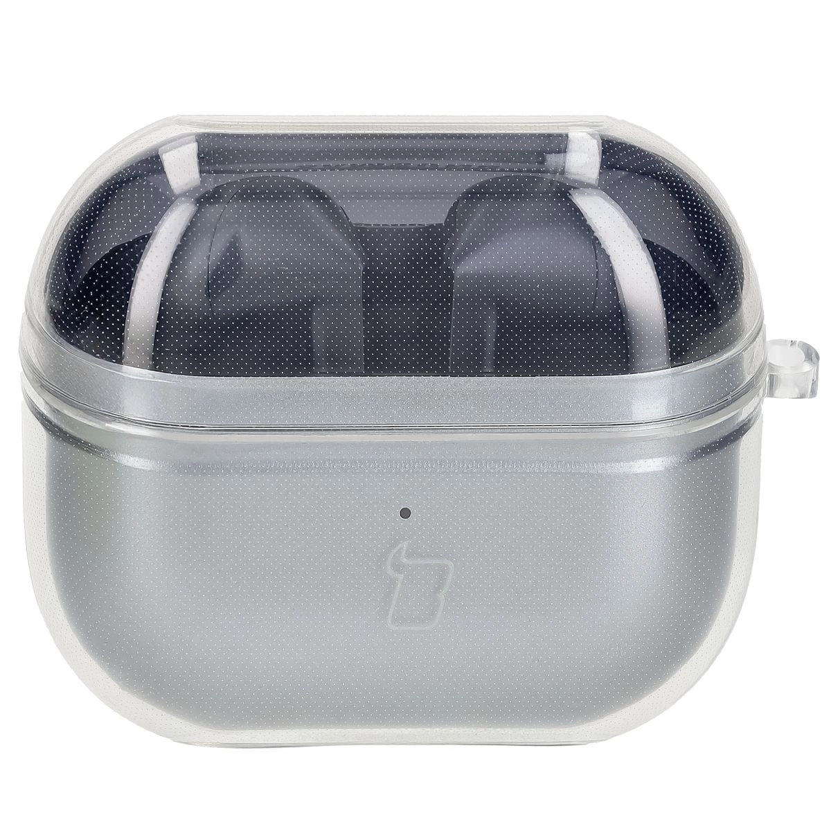 Etui na słuchawki Bizon Elastyczne z karabińczykiem do Samsung Galaxy Buds 3/3 Pro Przezroczysty