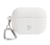 Etui na słuchawki Bizon Silikonowe z karabińczykiem do AirPods Pro 2 Biały