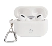 Etui na słuchawki Bizon Silikonowe z karabińczykiem do AirPods Pro 2 Biały