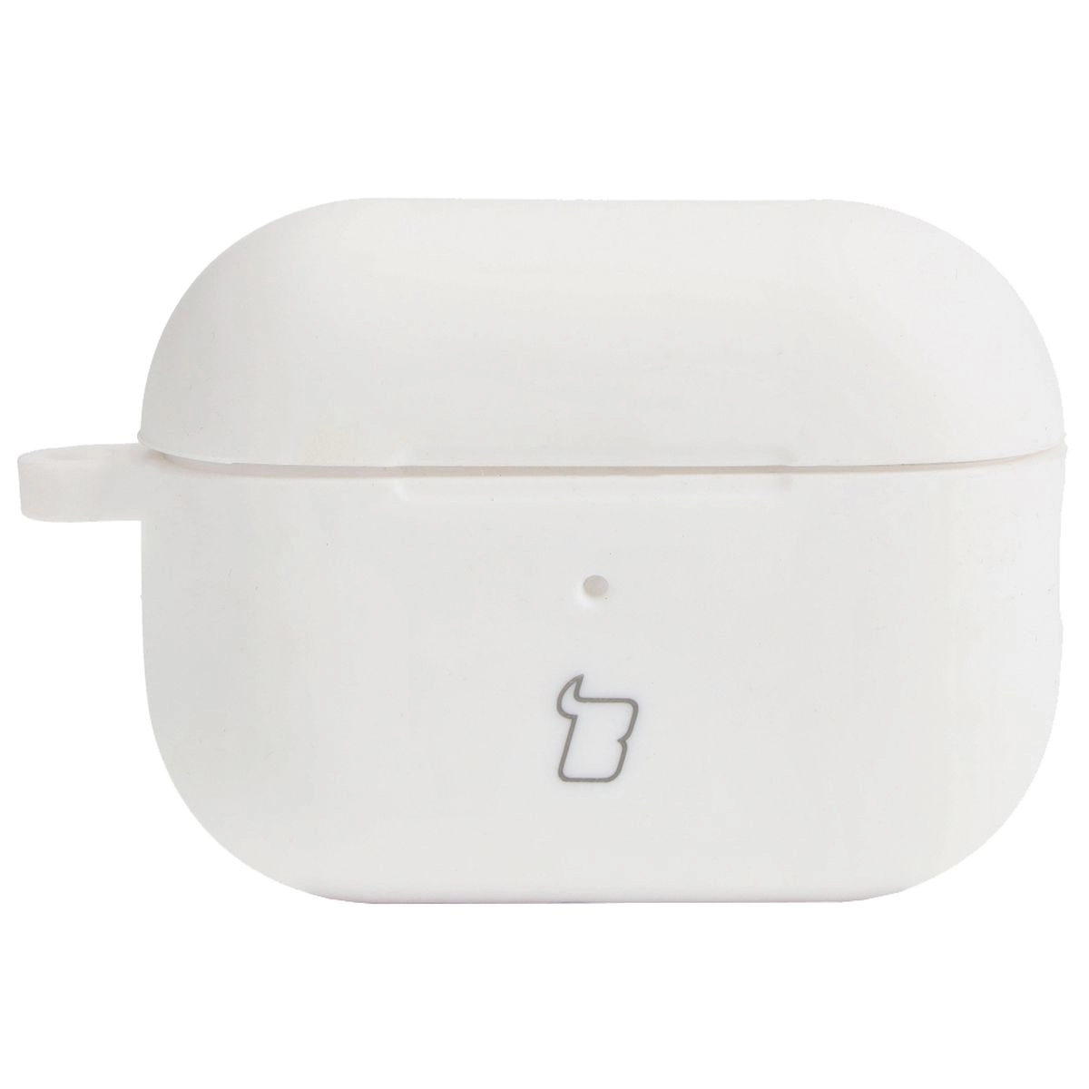 Etui na słuchawki Bizon Silikonowe z karabińczykiem do AirPods Pro 2 Biały