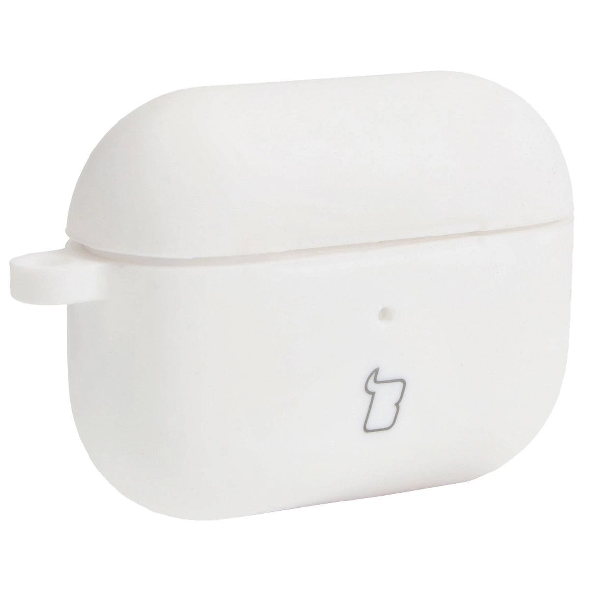 Etui na słuchawki Bizon Silikonowe z karabińczykiem do AirPods Pro 2 Biały