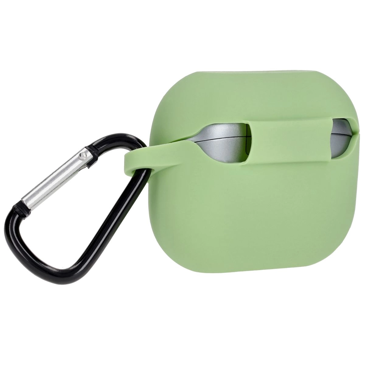 Etui na słuchawki Bizon Silikonowe z karabińczykiem do Samsung Galaxy Buds 3/3 Pro Jasnozielony