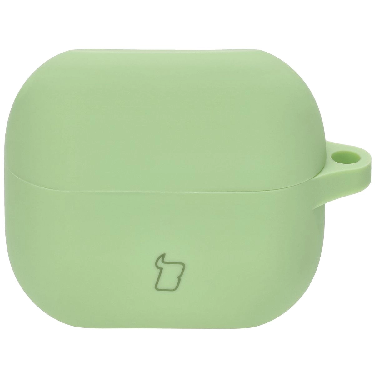Etui na słuchawki Bizon Silikonowe z karabińczykiem do Samsung Galaxy Buds 3/3 Pro Jasnozielony
