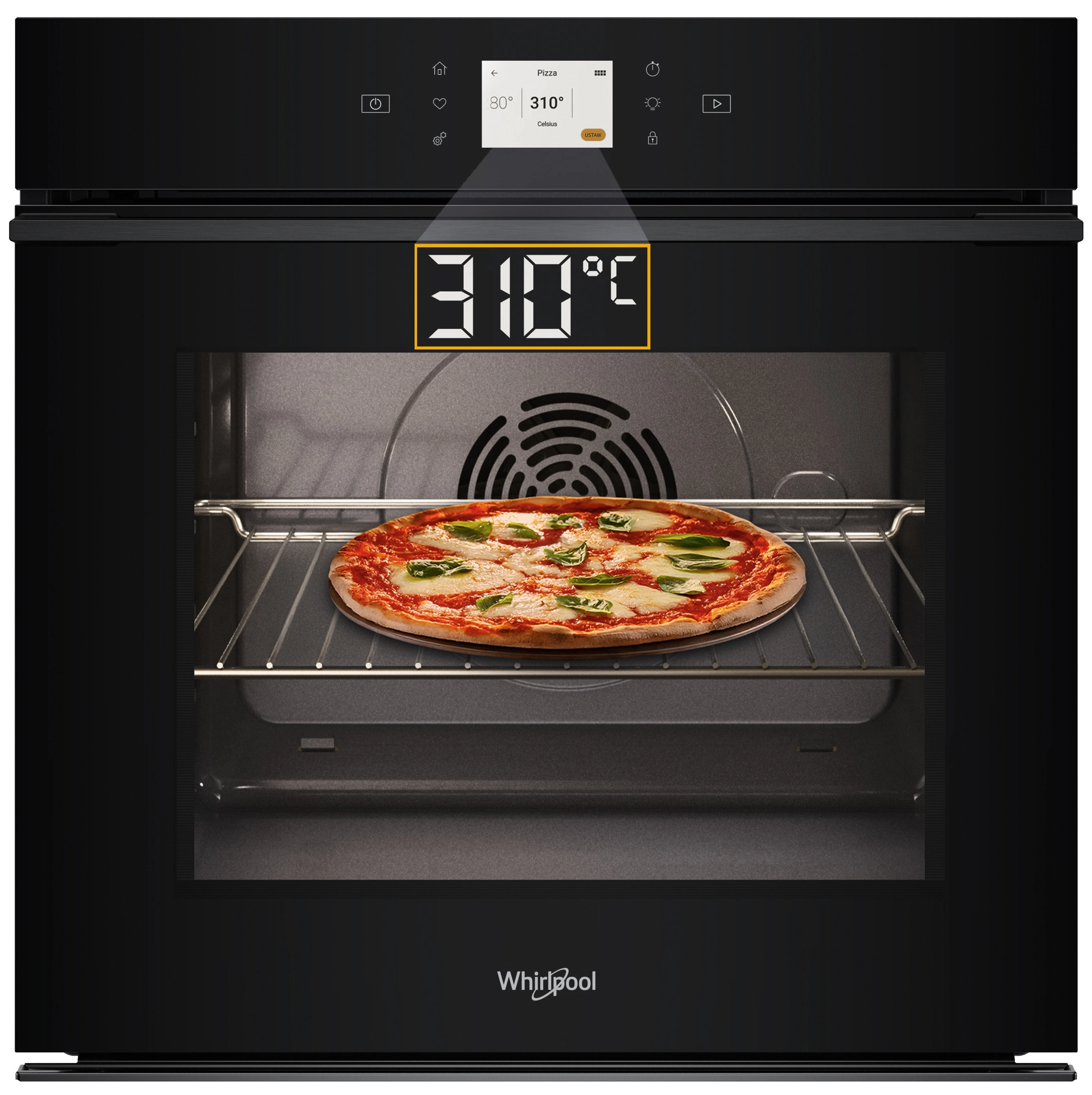 Piekarnik elektryczny Whirlpool WOI98FPT2SBA Pizza 310C Termoobieg Termosonda AirFry Czarny