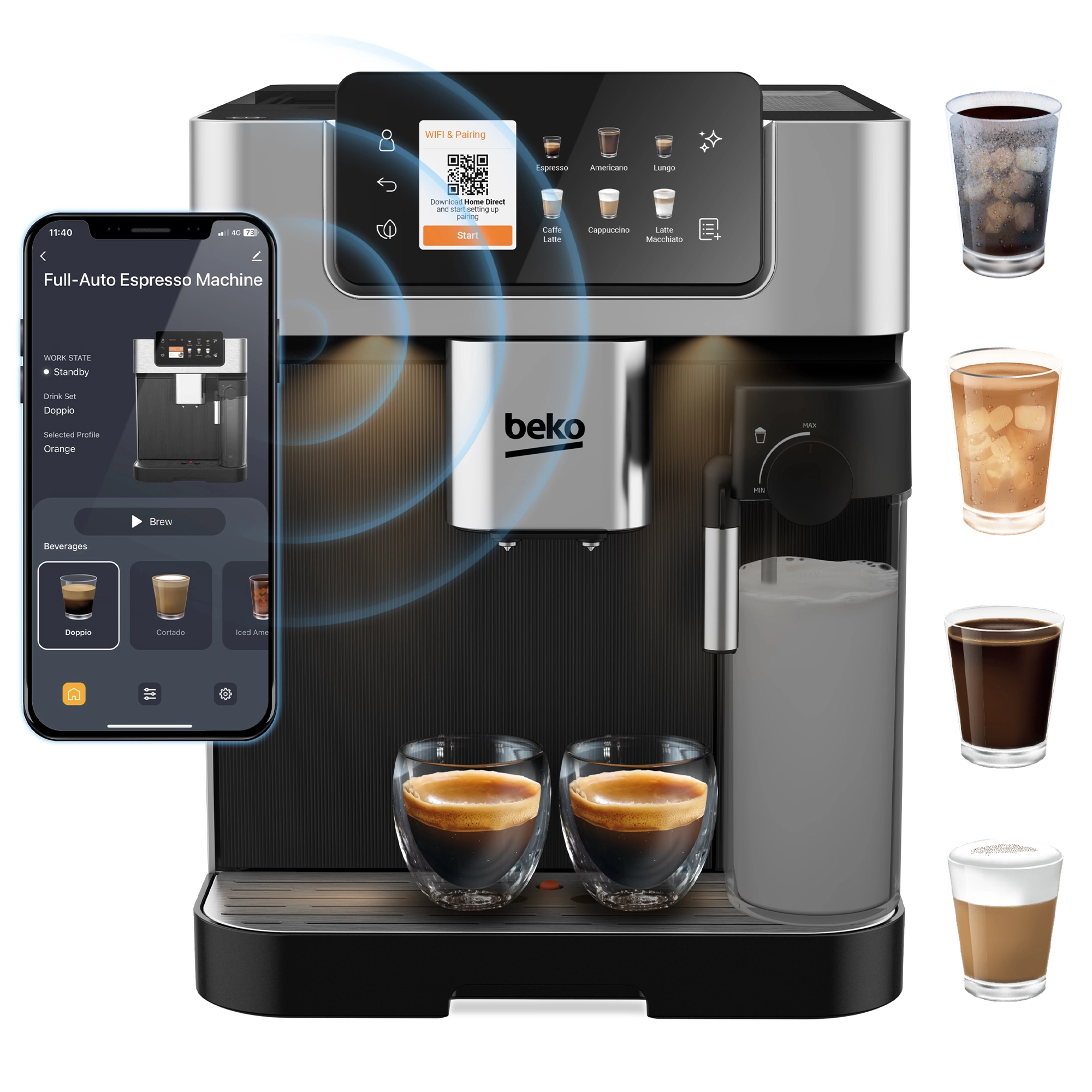 Beko CaffeExperto CEG7348X Kawa mrożona Szerokość 27,5cm