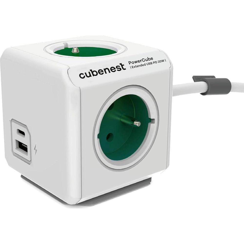 Kostka Cubenest PowerCube Extended PC420 USB PD 20W 1,5m Zielony