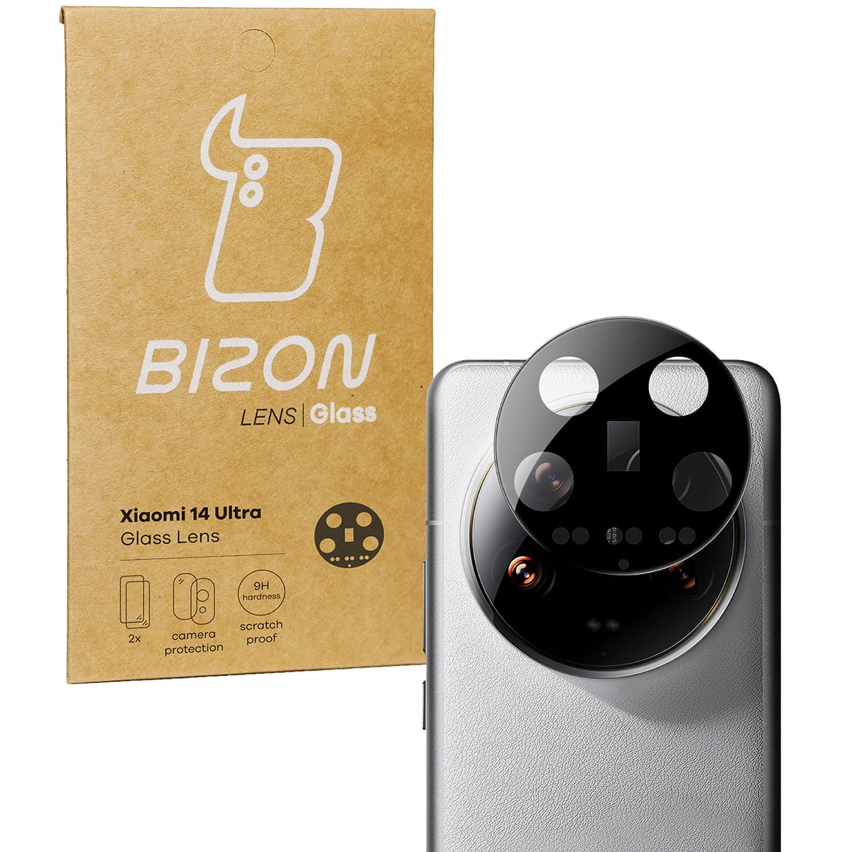 Szkło ochronne Bizon na aparat Lens do Xiaomi 14 Ultra 2 sztuki