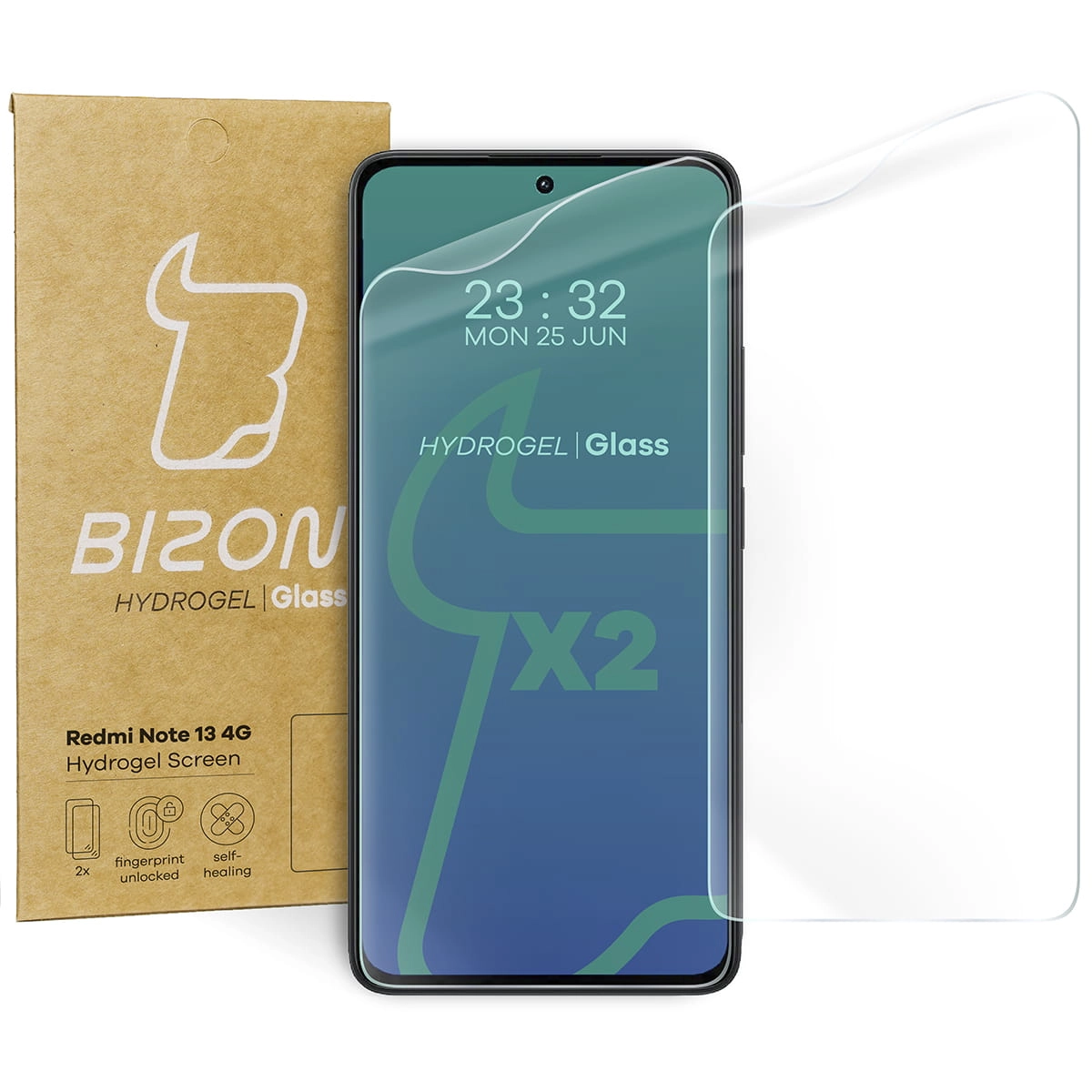 Folia hydrożelowa Bizon na ekran Hydrogel Front do Redmi Note 13 4G 2 sztuki